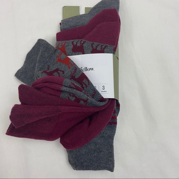 3 Pk Reindeer Crew Socks Casual Goodfellow - Picture 8 of 8